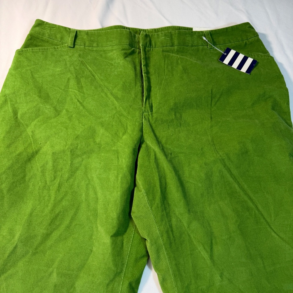 Lands' End Bright Green Corduroy Wide-Leg Trousers - Picture 3 of 9